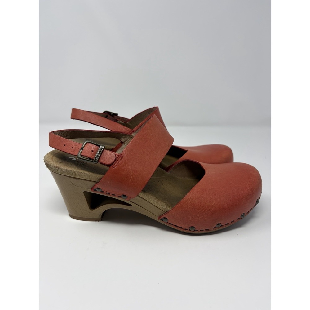 Dansko Taci Leather Mary Janes Shoes Womens 39 8.5 US Cut Out Wedge Clogs Boho